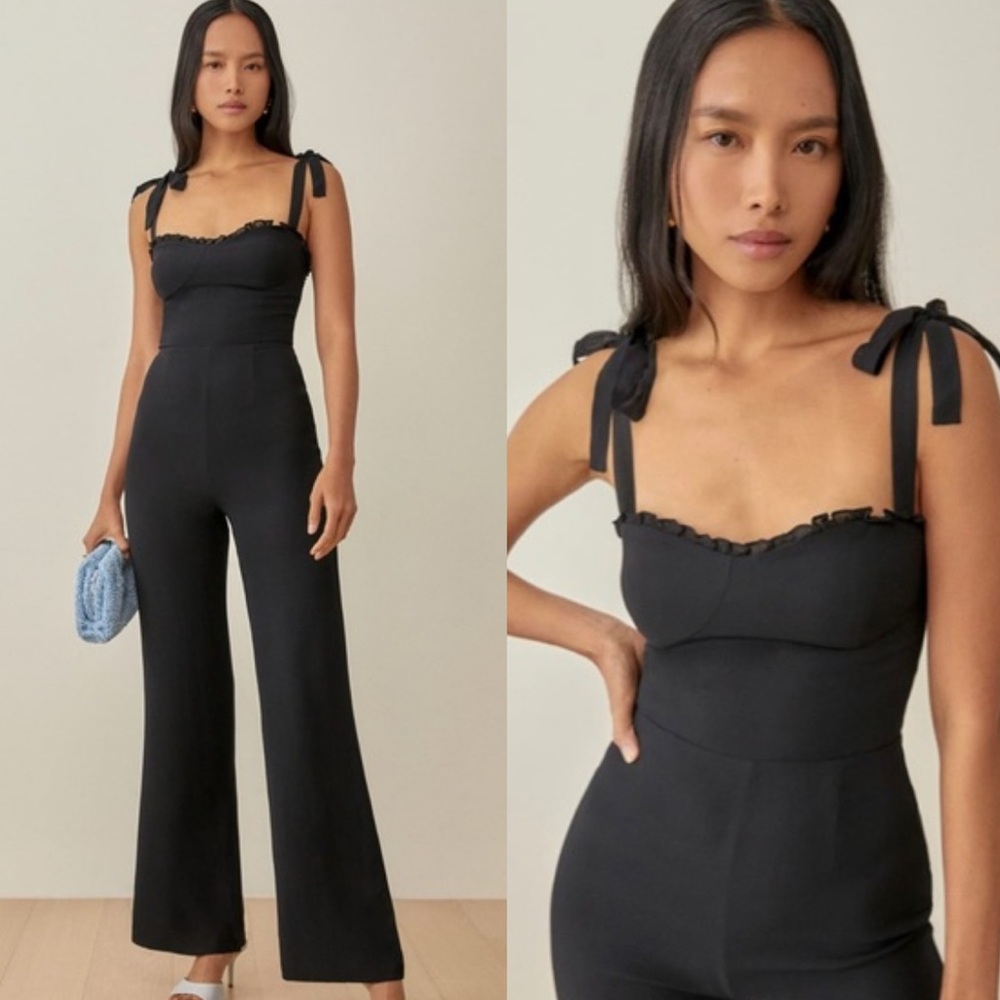 Reformation Jumpsuit Womens 4 The Alfred Full Length Smocked Classy Romantic